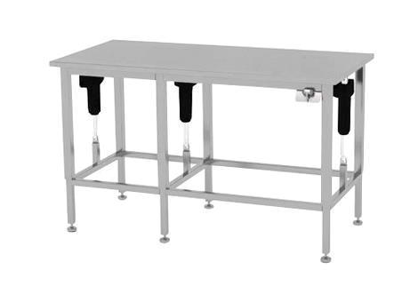 Arbejdsbord 2500x650 m/glat ombuk og h/s rustfri stål ART 