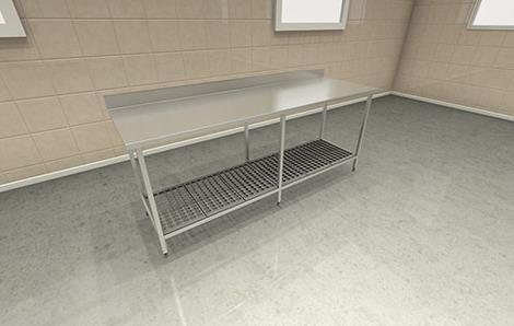 Arbejdsbord m/bagkant B1400 x D700 x H900 mm 