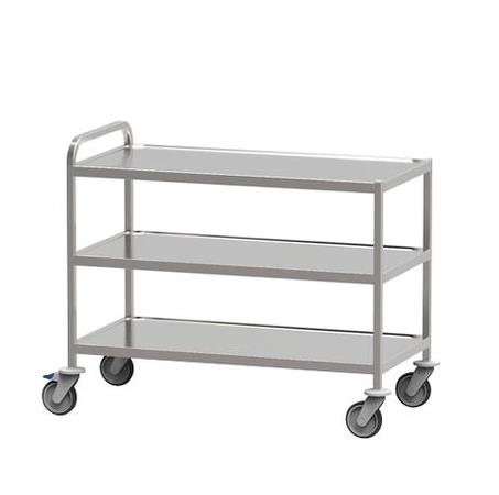 Kørebord 600x1100mm m/vulst og kørebøjle m/over og 2 underhylder 