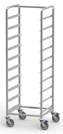 Kurvevogn for 10 opvaskekurve Rustfri stål 