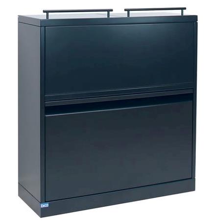 Affaldsbeholder 80 ltr med låg mat sort Bica (2x20 ltr og 4x10 ltr) 