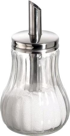 Sukkerbøsse 280 ml m/dosering glas med struktur 