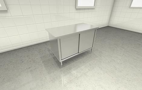 Skab med bordplade u/bagkant B2100 x D700 x H900 mm 