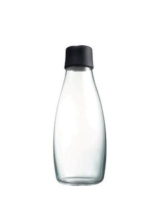 Flaske 0,5 L diam 88 mm m/sort skruelåg m/sort skruelåg låg Retap 