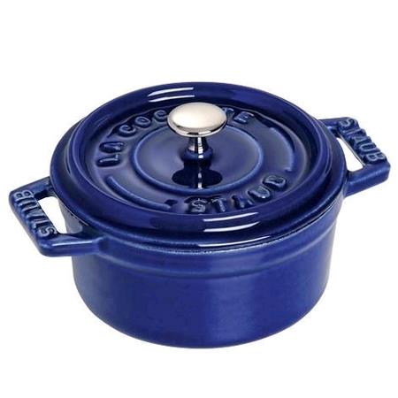 Mini cocotte blå m/ låg 0,25 ltr Staub 