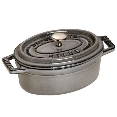 Mini cocotte grå oval m/ låg 0,25 ltr Staub 