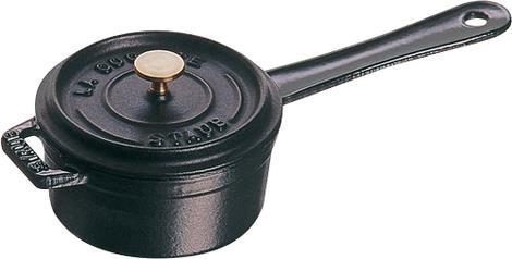 Mini cocotte sort m/ låg 0,25 ltr Håndtag Staub 