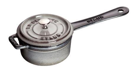 Mini cocotte grå m/ låg 0,25 ltr Håndtag Staub 