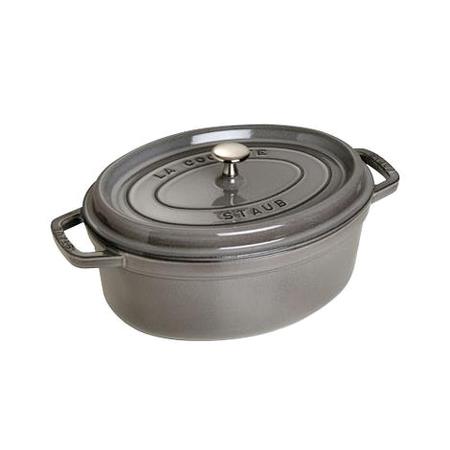 Cocotte grå m/ låg 5,5 ltr Håndtag Staub 