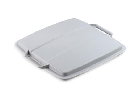 Låg beholder 90 ltr plast grå 