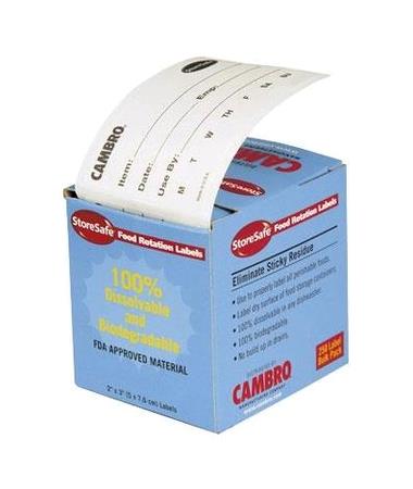 Dato klæbemærker 250 stk B76 x D50 mm opløselig Cambro 