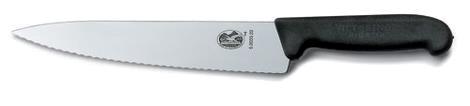 Kokkekniv Victorinox 220 mm sort m/bølgeskær 