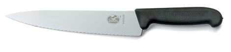 Kokkekniv Victorinox 190 mm sort m/bølgeskær 