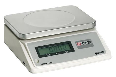 Digitalvægt 15 kg m/2 gram inddeling Bartscher 