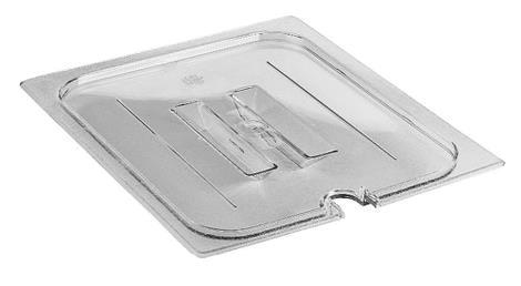 Låg m/håndtag og hul til ske 1/1 GN klar Cambro plast 