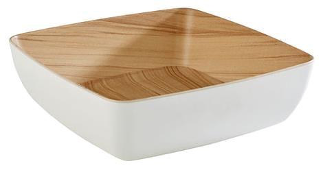 Skål B250 x D250 x H75 mm træ look/hvid Melamin Frida 