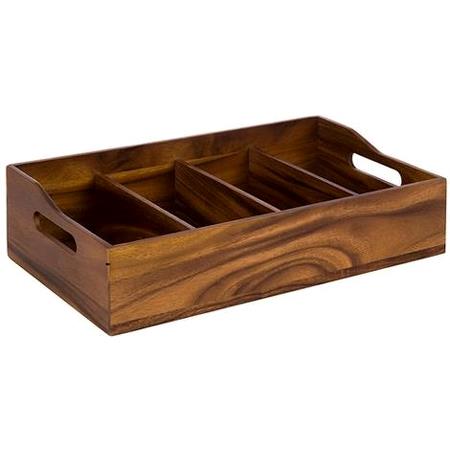 Bestikkasse acacia træ 4 rum 