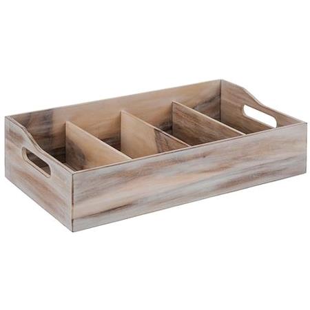 Bestikkasse vintage hvid 4 rum 