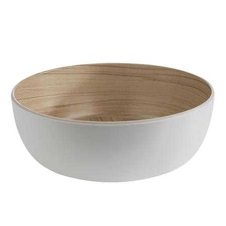 Skål trælook/hvid 215 mm 1,8 ltr Melamin Frida 
