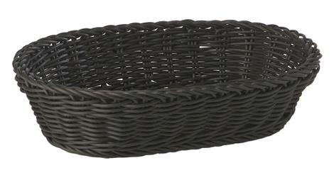 Brødkurv plast sort B320 x D230 x H70 mm Oval 