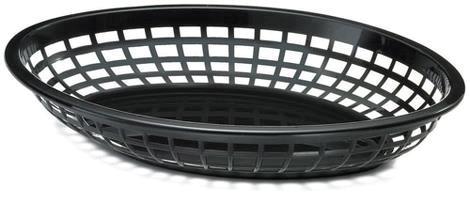 Kurv snack/fastfood oval B300 x D225 mm sort polypropylen 