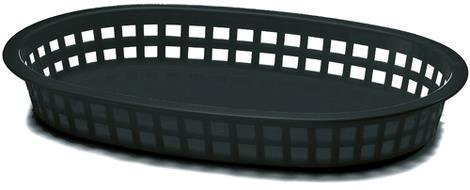 Kurv fastfood oval B265 x D175 mm sort Polypropylen 