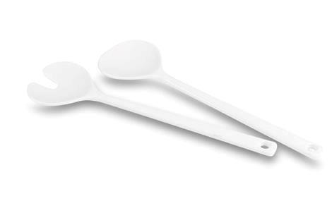 Salatsæt melamin L280 mm hvid Rosti 