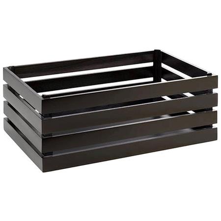 Trækasse B555 x D350 x H200 mm 1/1 GN Sort acacia træ 