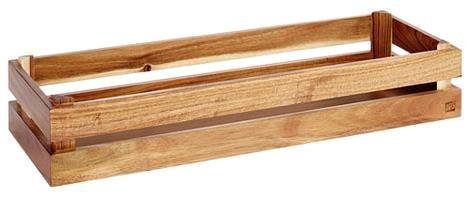 Trækasse B555 x D185 x H105 mm 2/4 GN Lys acacia træ 