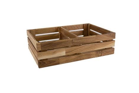 Kasse egetræ 2 rum B450 x D310 x H128 mm Sarah 