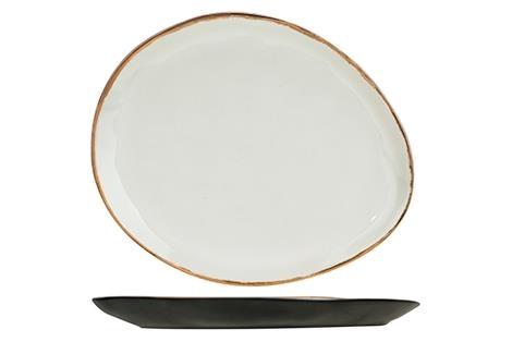 Tallerken melamin oval lysgrå 195 mm Plato 