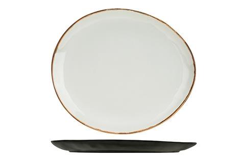 Tallerken melamin oval lysgrå 267 mm Plato 