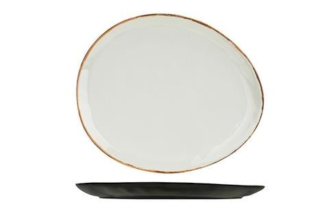 Tallerken melamin oval lysgrå 320 mm Plato 