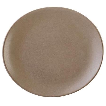Tallerken stentøj oval mat grå 255 mm Rustik 