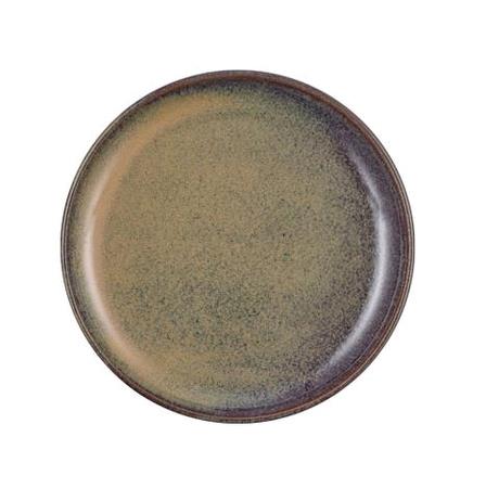 Tallerken stentøj brun 220 mm Rustik 