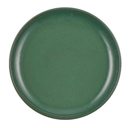 Tallerken stentøj grøn 220 mm Rustik 