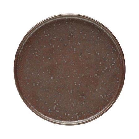 Tallerken mat grå/brun diam 170 mm stentøj 