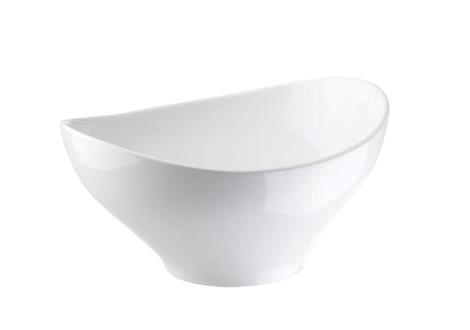 Serveringsskål oval 285 x 265 x 125 mm hvid porcelæn 