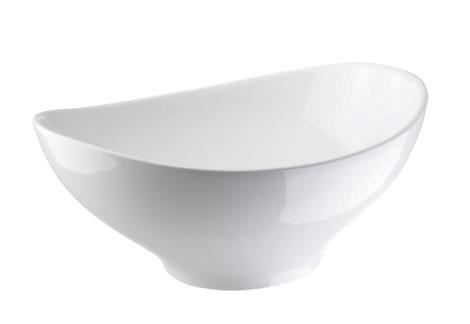 Serveringsskål oval 370 x 330 x 135  mm hvid porcelæn 