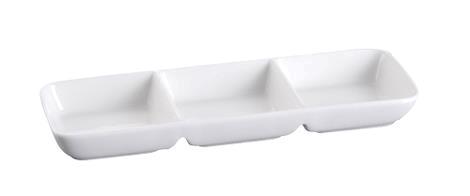 Snackskål 3 rum hvid porcelæn 