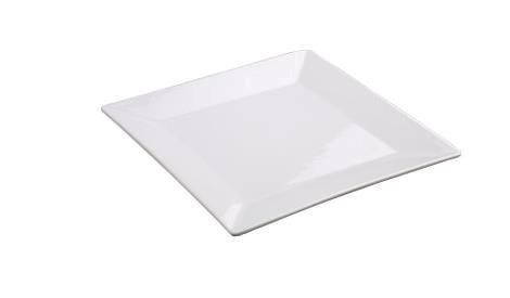 Tallerken BERLIN  flad 260 x 260 mm hvid firkantet, kvadratisk 