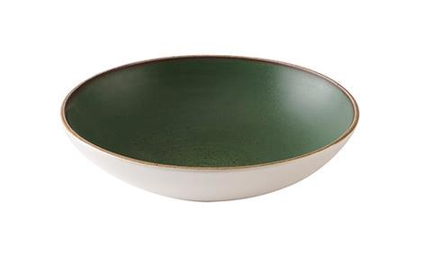 Tallerken coupe dyb mørkegrøn 182 mm Stonecast Churchill 
