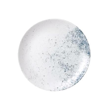 Tallerken coupe mat hvid/blå 217 mm Haze Churchill 