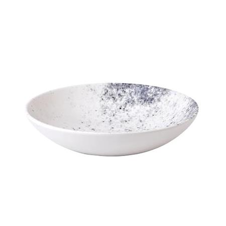 Tallerken coupe dyb mat hvid/blå 182 mm Haze Churchill 