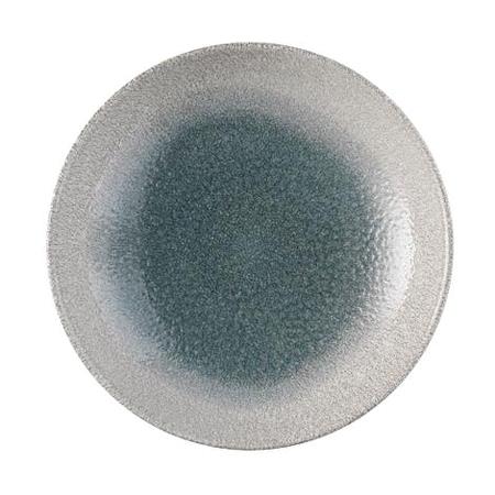 Tallerken coupe blå m/hvid D260 mm Raku Duo Churchill 