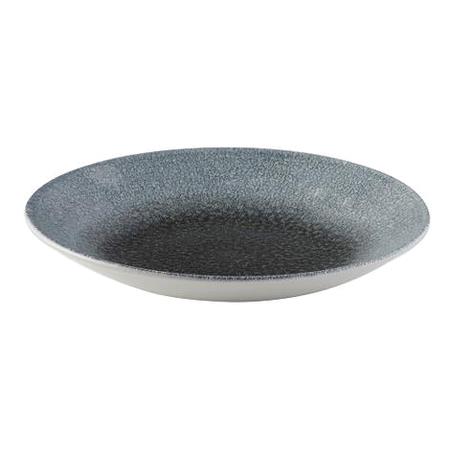 Tallerken coupe dyb mørkeblå m/lyseblå D255mm Raku Duo 