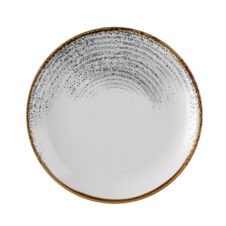 Tallerken coupe hvid m/grå D217 mm Homespun Accents 