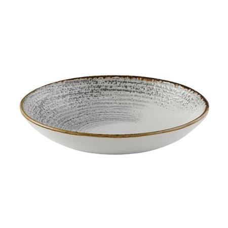Tallerken coupe dyb hvid m/grå D248 mm Homespun Accents 