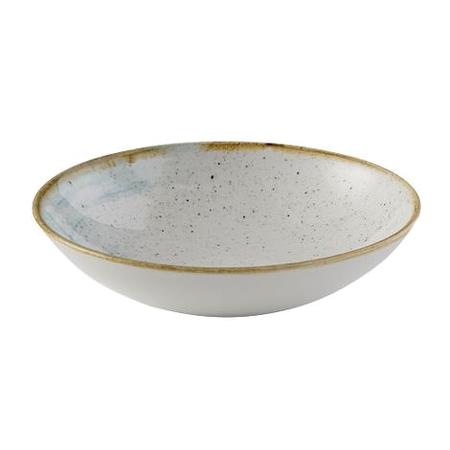 Tallerken coupe dyb hvid/lyseblå 182 mm Accents Churchill 