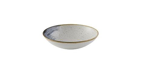 Tallerken coupe dyb hvid/blåbærblå 182mm Accents Churchill 